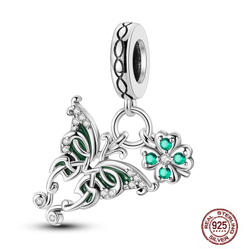 92 Styles Original Copper Green Series Cactus Avocado Clover Charms Bracelet Pendant Diy Clip Beads Women'S Jewelry