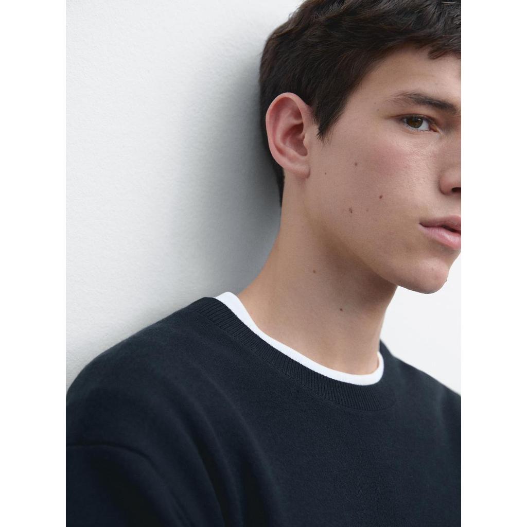 Masimodutti Round Neck Cotton Knit Sweater