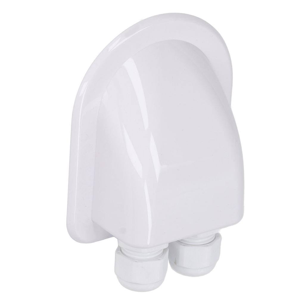 ABS Cable Junction Box Waterproof Solar Panel Double Wire Cable Entry Gland Box for External Power Wiring White