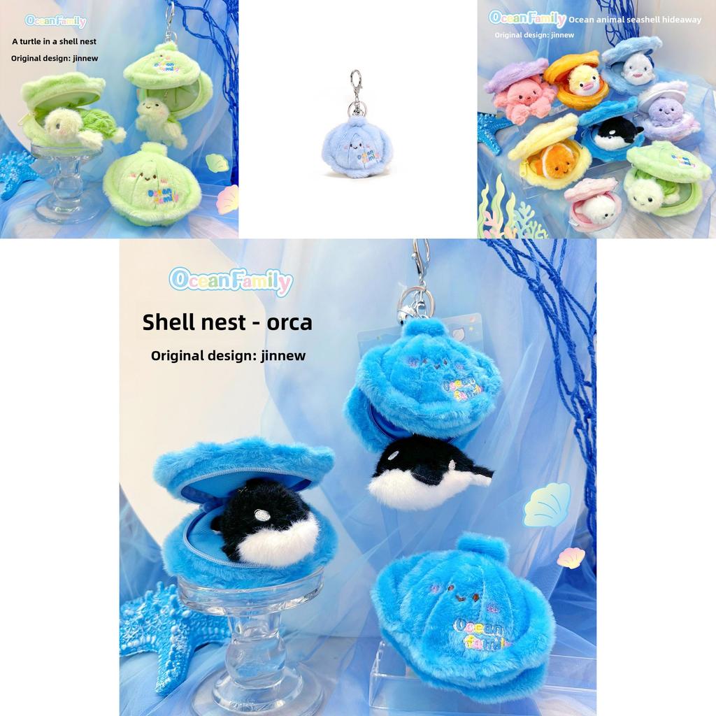 Ocean Family Shell Cozy Plush Keychain With Turtle Octopus Crab Designed In Shells For Kids And Collectors