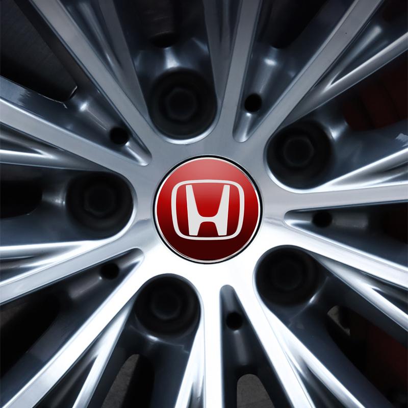 4 Stück 60mm Auto Radmitte Nabenkappe Felgennabe Staubschutzabdeckung Emblem für Honda Civic Xrv Hrv Crv Brv City Accord Fit Pilot Odyssey Jazz Insight
