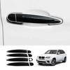 Black Steel Exterior Car Door Handle Trim Strips For BMW X5 X6 E70 E71 2008-2013