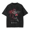 Manga DEATH NOTE T Shirts L Lawliet Graphic Print T-Shirts Washed Oversize Tshirt Short Sleeve Cotton Loose Comfortable Female Male Clothing