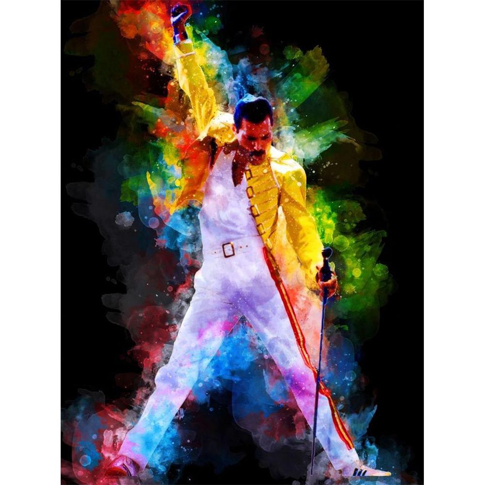 Freddie Mercury Klasické 5D DIY Diamantové Malování Umění Kapela Queen Zpěvák Portrét Výšivka Křížkový Steh Plné Kamínky Domácí Dekorace