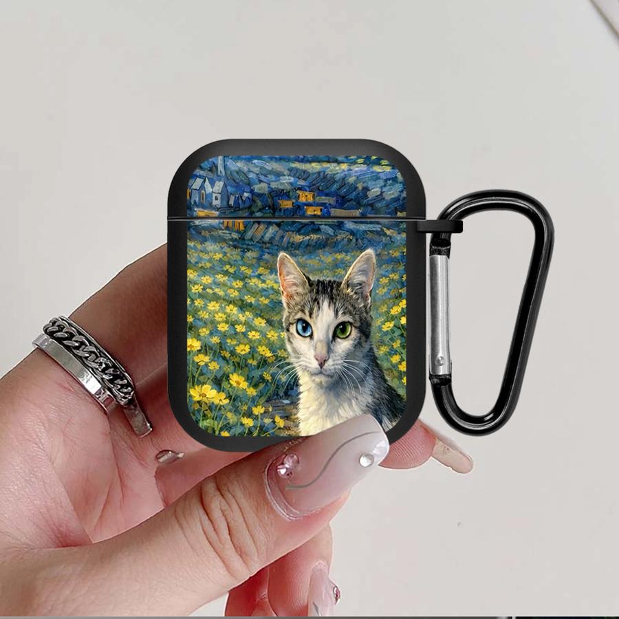 Van Gogh Cat Fashion Earphone Cases Cover Case For Airpods 3 Pro3 4 2 Pro 1 Pro2
