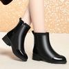 Winter new velvet thickened non-slip thick heel middle heel Martin boots side zipper warm cotton boots
