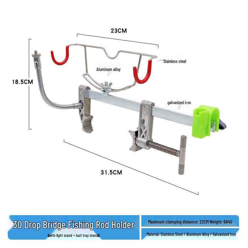 Multi-Functional Fishing Rod Holder for Ice, Boat, and Raft Fishing