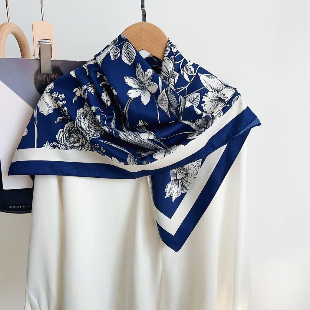 New Printed Satin Square Scarf Fashion All Season Travel Accessory