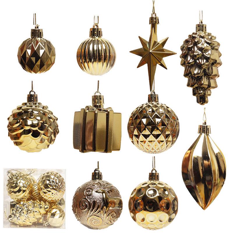 Irregular Shape Christmas Tree Ornaments, Set of 12 Balls for Festive Decor