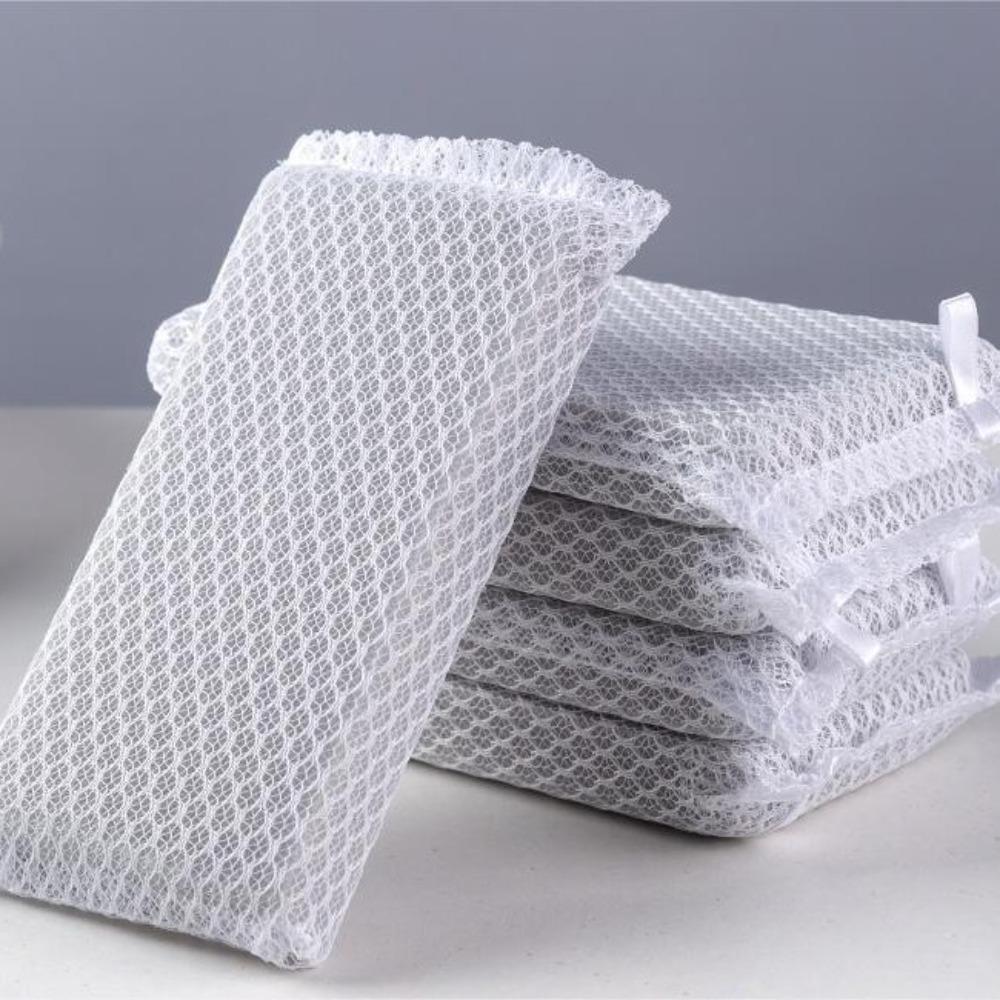 Mesh absorbent sponge wipe kitchen decontamination dishwashing cotton brush pot dishwashing sponge easy to foam scouring cloth to remove oil