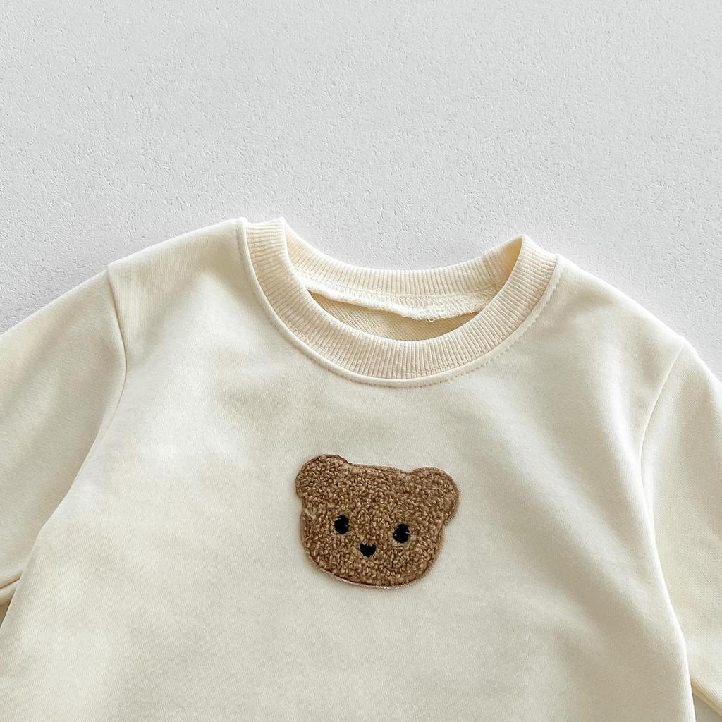 Korean Autumn Baby Romper: Cute Bear Pullover for Newborns, Boys & Girls - Ideal for Outdoor Play