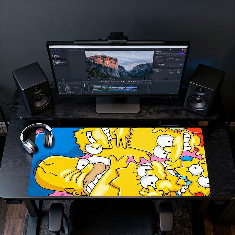 The Simpsons Cartoon Poster Mouse Pad, Large Gaming Desk Mat, Non-slip XXL Mousepad for Laptop & Tablet, Mini PC Playmat with Stitched Edges