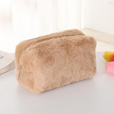 Furry Insulated Pencil Case Macaron Color Sweet Makeup Set Large Capacity Storage Bag High Value Makeup Set