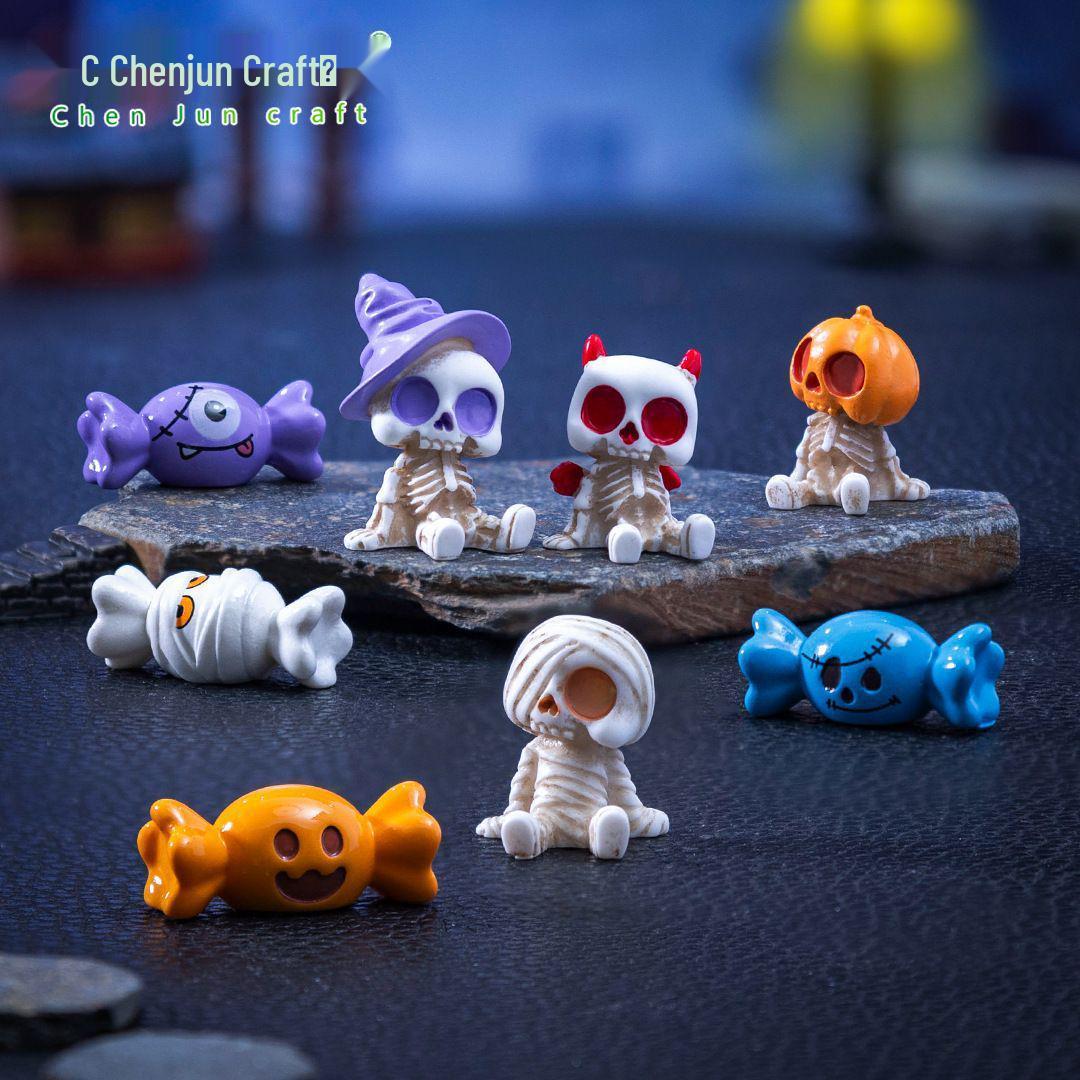 Трансграничная кукла-скелет тыквы на Хэллоуин: Милый декоративный элемент для микро-ландшафта своими руками