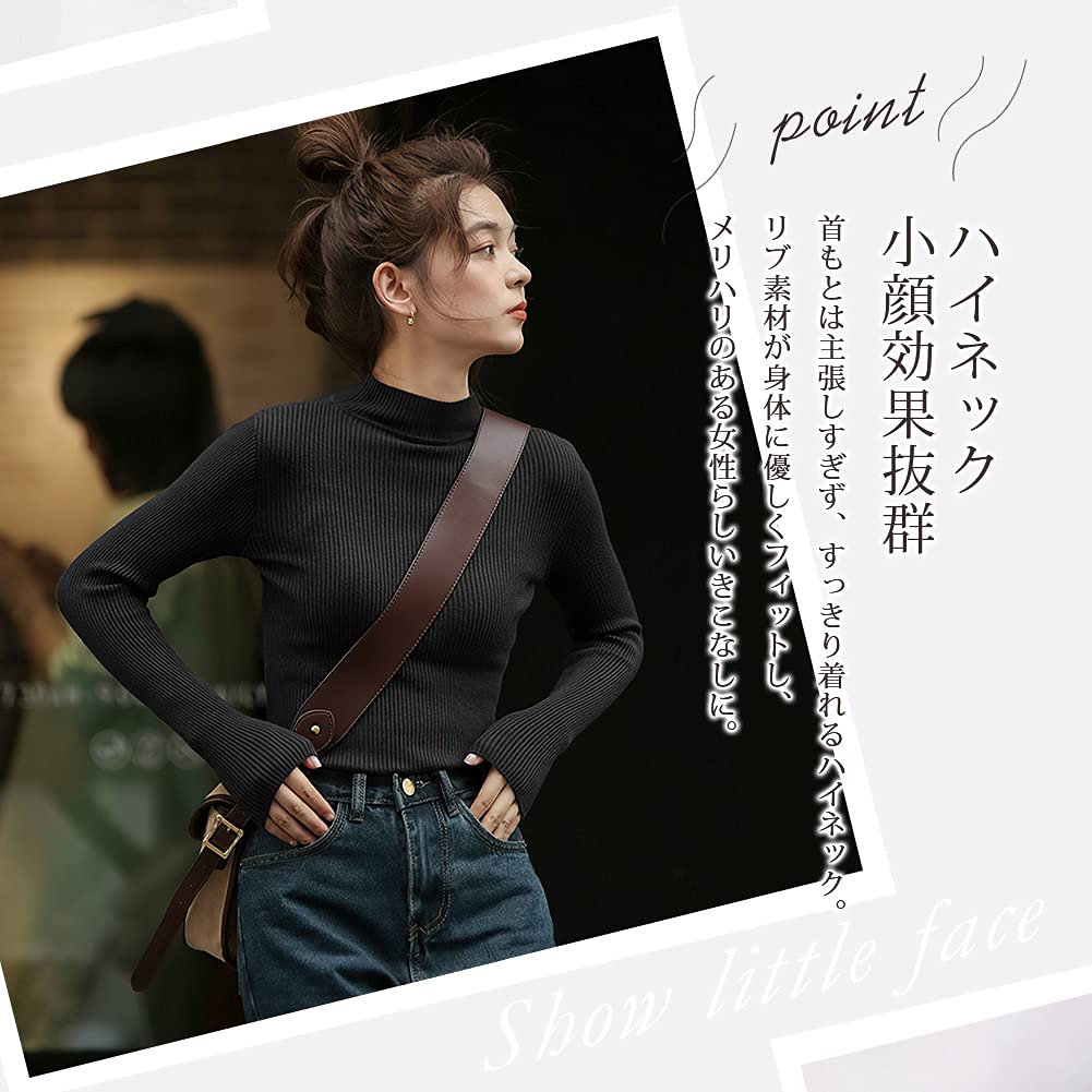 PALAME Rib Knit Lightweight ribbed material makes it perfect for layering in fall and Highly stretchy and knit Available in 8 colors Women's Sweater.