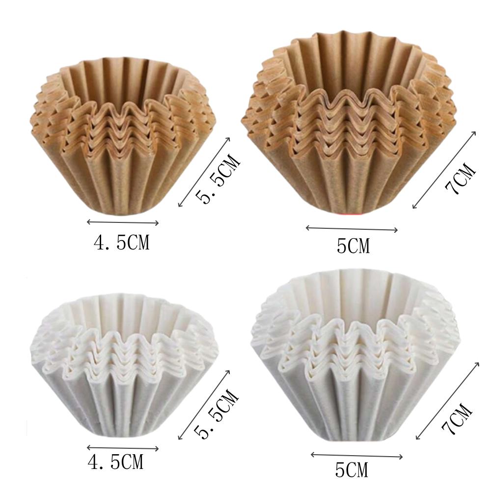 50/100Pcs Hand Brewed Drip Filter Coffee Filter Paper Cake Bowl Shape Cups Basket Fits Coffee Dripper Cups Basket Drippe Tools