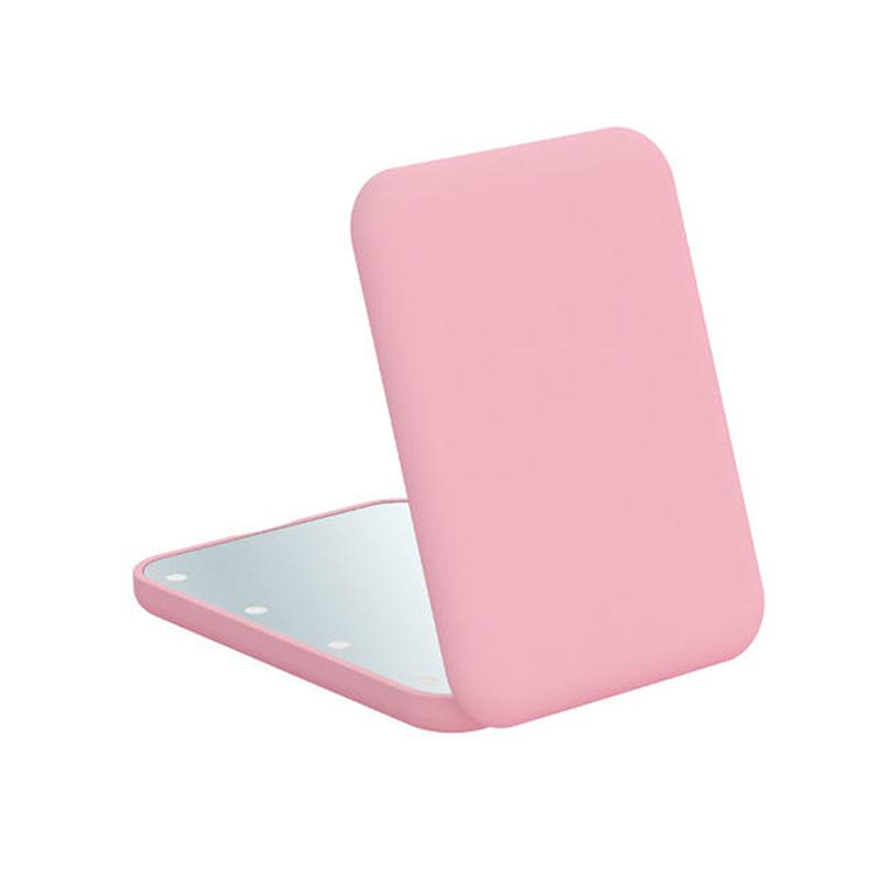 Mini Compact Led Makeup Mirror With Light 2X Magnifying Small Pocket Portable Travel Pink Black Foldable Cosmetic Vanity Mirrors