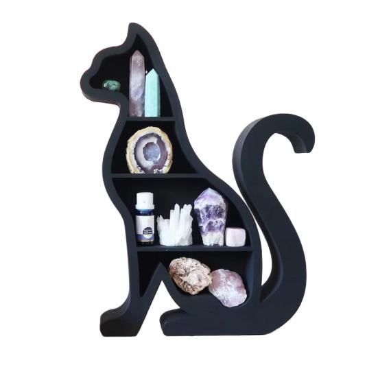 

Подставка Дисплей Ручная Работа Без Заусенцев 4 Яруса Высокая Грузоподъемность Форма Кошки Искусственный Кристалл