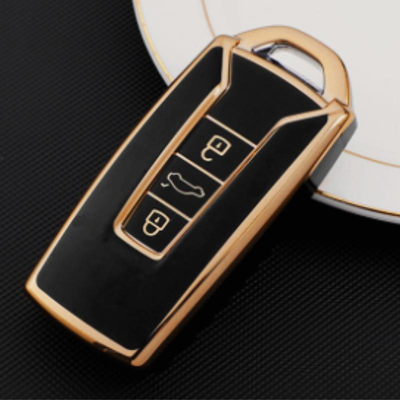 

Новый чехол для ключа автомобиля из ТПУ с 3 кнопками для VW Volkswagen Touareg 2018 2019 2020 2021 2022 2023, защита для дистанционного ключа чёрный