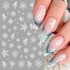 6 Sheets Xmas Snowflake Nail Art Stickers Decals designed for Cold Season Theme: White French Manicure Designs Elk plus Snowball Patterns