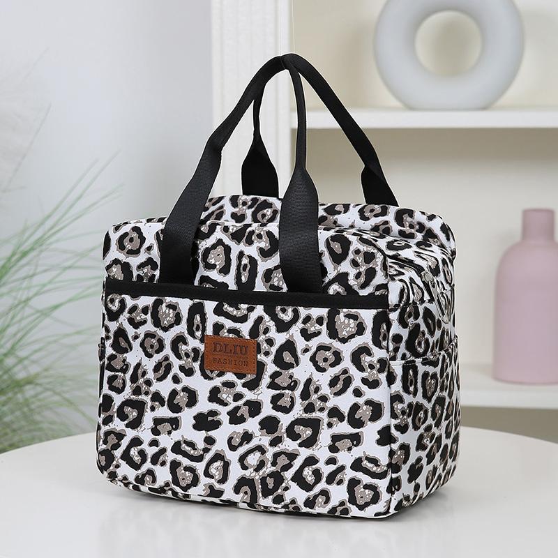 Thickened Nylon Fabric Lunch Bag with Aluminum Foil Inner Large Capacity Portable Lunch Box Storage Bag for Work Picnic Scho
