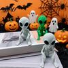 Mini Sitting Alien Figure 3D Printed Statue, Sci-Fi UFO Sculpture, Funny Figurine, Environmentally Friendly Figurine Creative Ornament for Home Office
