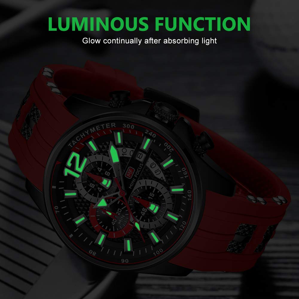 Quartz Watch with Date Silicone 3ATM Water Perfect for or Popular Analog Gift 0350 Men's Display, Strap, Resistance, Durable, Stylish, Simple, Casual,