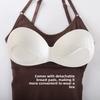 Seamless Bodysuit with Built-in Pads for Tummy Control and Butt Lift Triangle Cut-Out Thong Strapless Tank Top Underwear