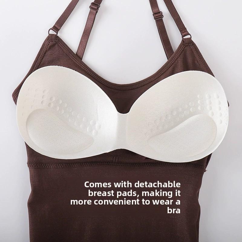 Seamless Bodysuit with Built-in Pads for Tummy Control and Butt Lift Triangle Cut-Out Thong Strapless Tank Top Underwear