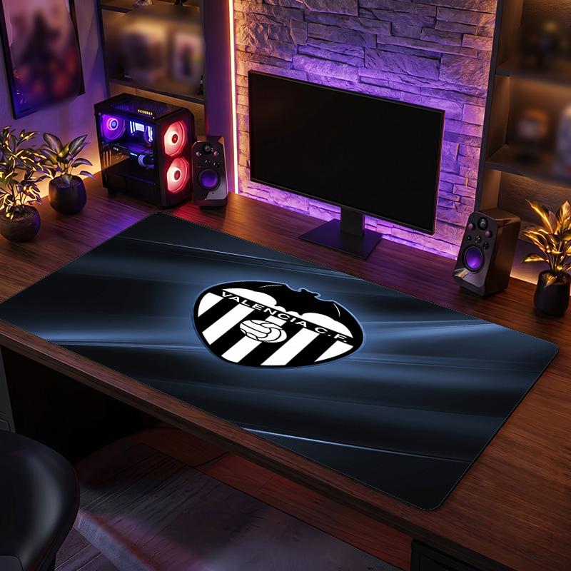 Valencia FC Theme Pattern Mouse Pad, Soccer Logo Design XXL Gaming Desk Mat Non-Slip Computer Mouse Pad