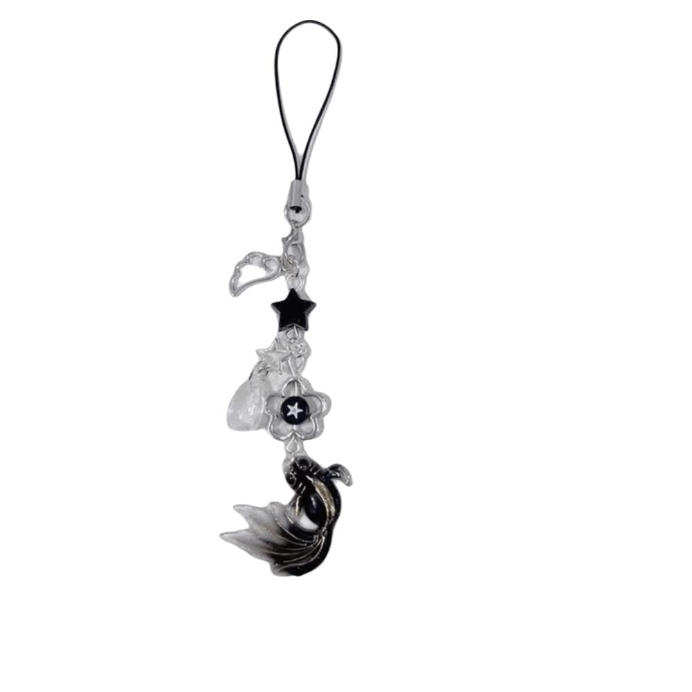 

Simulation Fish Mobile Phone Chain Plastic Keychain Charms Lucky Koi Phone Pendant Daily Use чорний