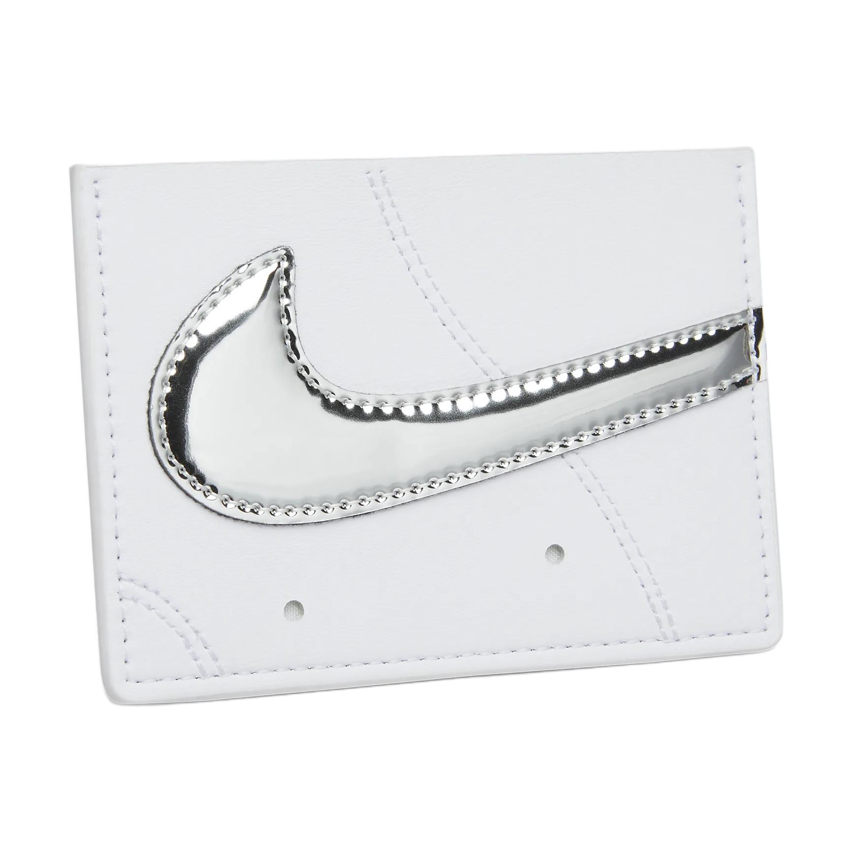 Nike Minimalist Fashion Versatile PU Card Holder Unisex Accessories White Metallic-Silver HQ6913-159 White & Metallic Silver