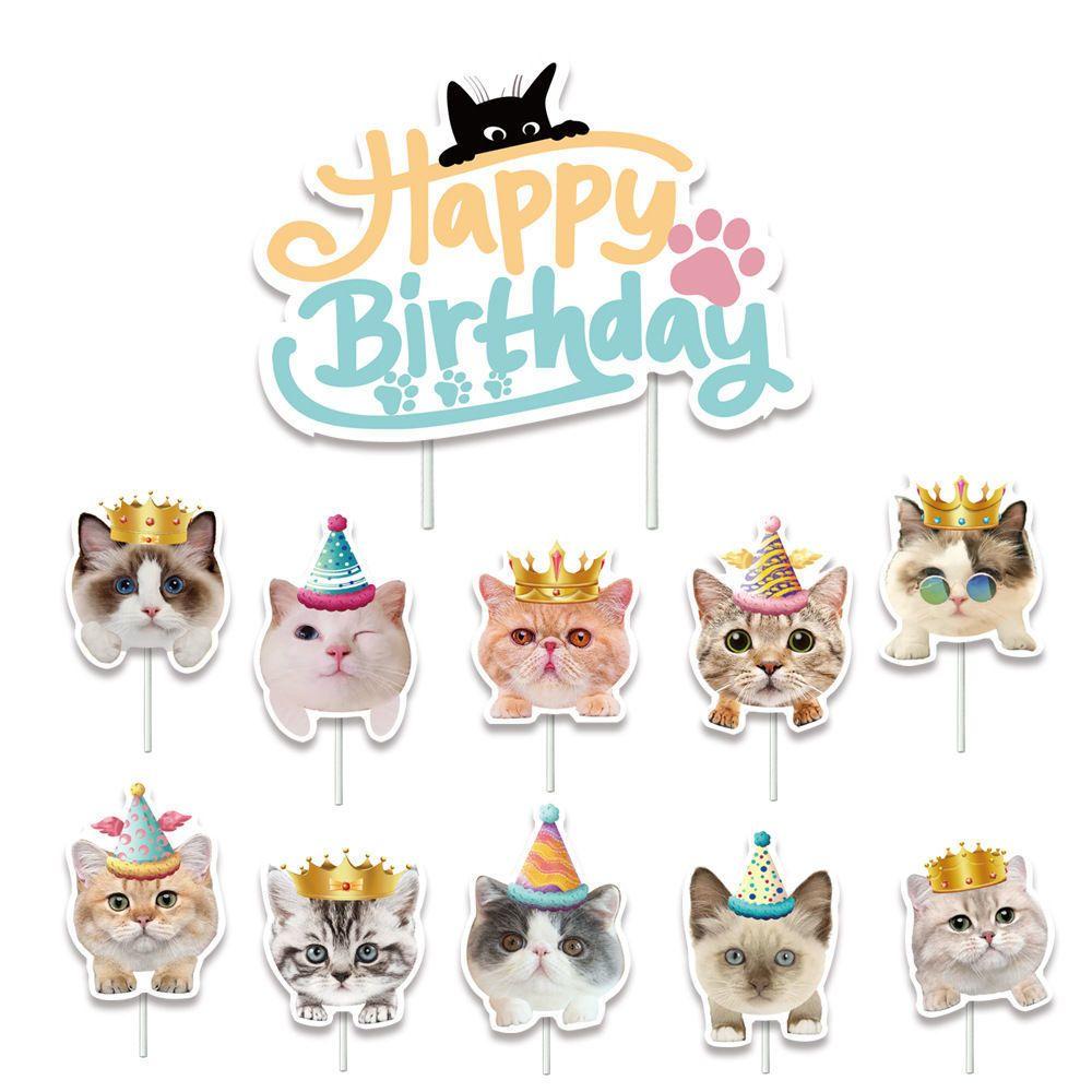 Cute Little Cat Pet-themed Birthday Party Decoration, Cat Head Banner Balloon Set, Children's Birthday Party Decoration