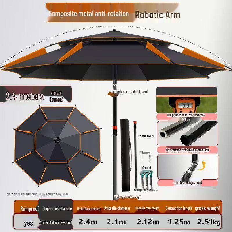 Großer Universal-Fischschirm - Regendicht, Sonnenschutz, Outdoor faltbar, Verdicktes Design
