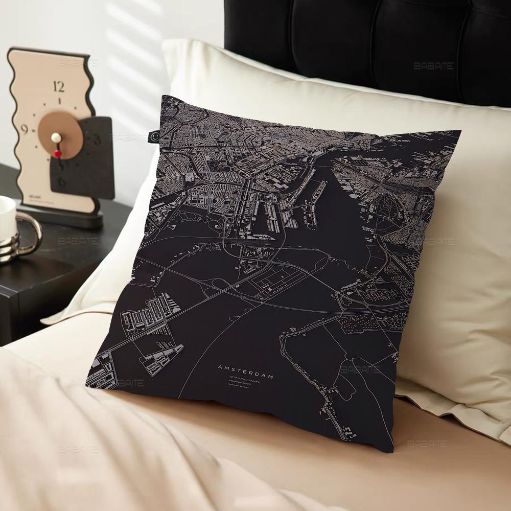 City Urban Route Cushion Cover Pillowcase Upholstery Sofa Throw Pillow Home Decor Pillowcas