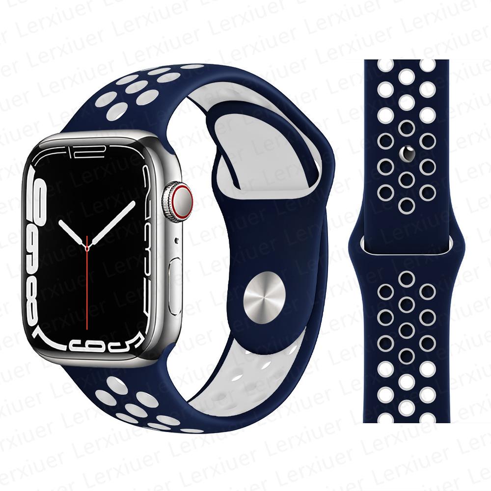 

Ремешок для Apple Watch, ремешок 44 мм, 40 мм, 49 мм, 45 мм, 41 мм, 42 мм, 45 мм, силиконовый спортивный браслет Correa iWatch Series Ultra 8 SE 7 6 5 4 3 Band 42mm 44mm 45mm 49mm