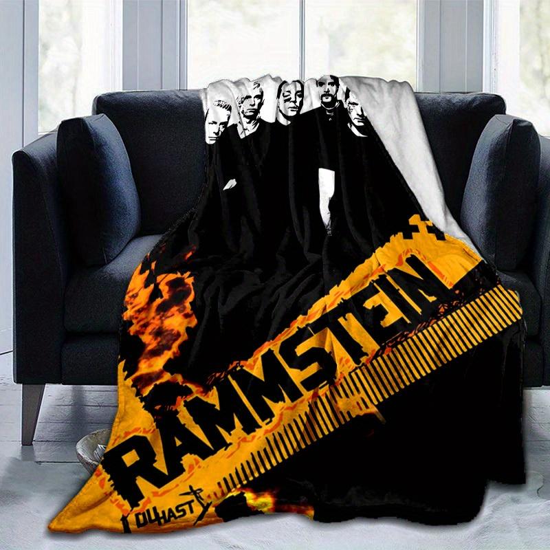 1pc Rammstein-Inspired Home Decor: Cozy Flannel Blanket, Perfect Gift for Bedroom, Living Room, Travel, Camping, Car, Beach, Office Naps, Ideal Sofa T