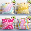 Home Decor Colorful Daisy Wave Pattern Pillow Covers Pattern Cushion Cover Suitable for Sofa Bedroom Car Pillow Cover