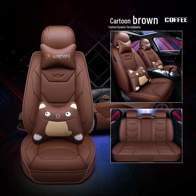 Leopard CT7 Leather Seat Cushion: Universal, All-Season Full Coverage for D22 Navara Rich Pickup.