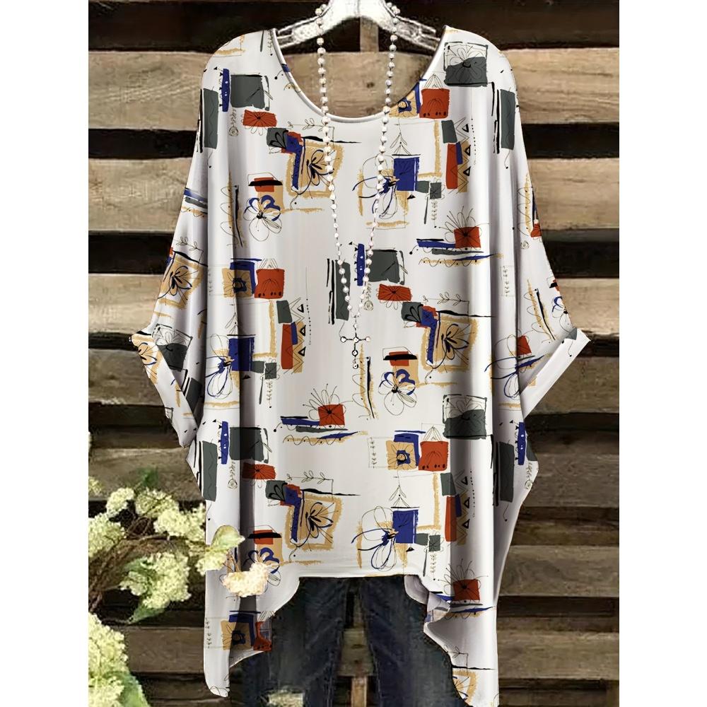 New Woman Elegant Peacock Print T-Shirts Casual Loose Machine Washable O-Neck Short Sleeve Summer Fashion Streetwear Clothing