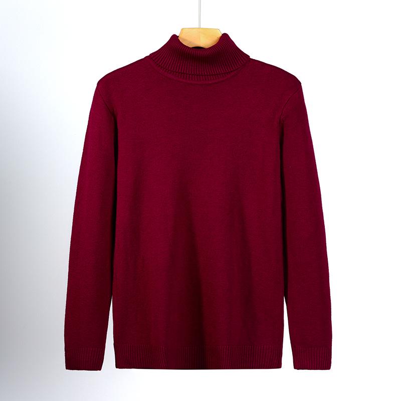 

Men s Slim-Fit High Neck Winter Sweater - Casual Solid Color Knitwear Double Extra Large