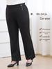 Plus Size Women's High Waist Micro Flare Pants with Metal Accents - Elegant Winter Wear for Middle-Aged and Elderly