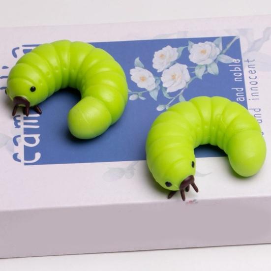 Simulated Caterpillar Squeeze Toy Slow Rising Anti-Anxiety Worm Fidget Toy Soft Stretchy Decompression Sensory Toy