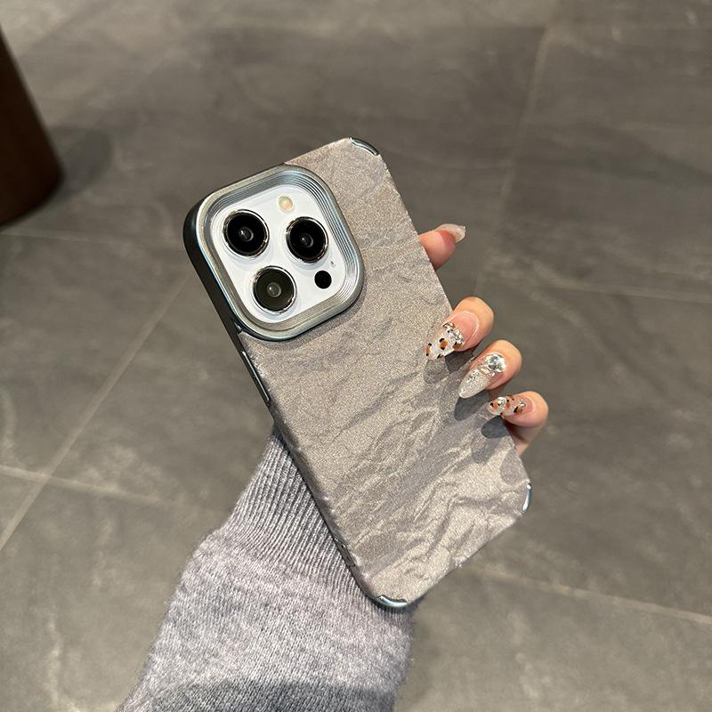 Applicable to iPhone11 simple, large hole electroplating, snow-capped mobile phone case Apple 11 magnetic mobile phone case