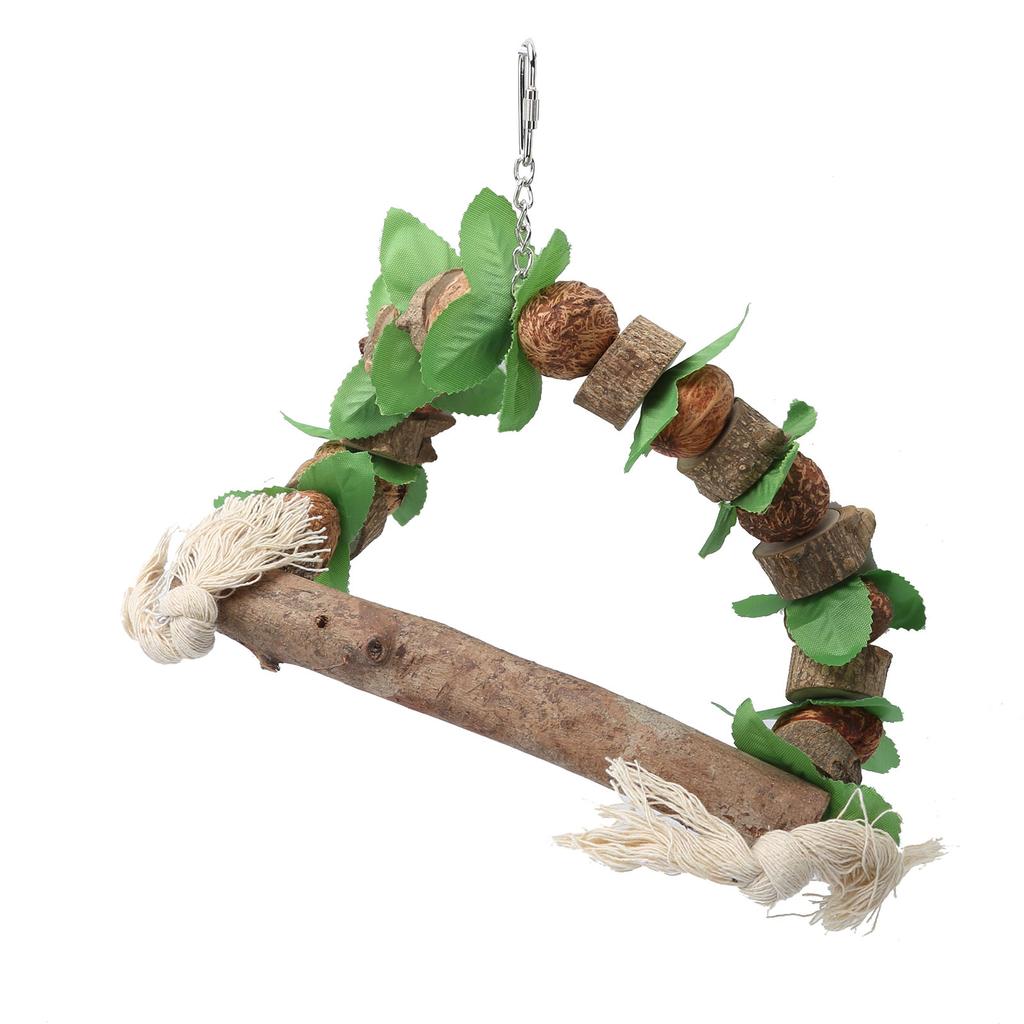 Vogelschaukel Holz Papageien Kauspielzeug Beißspielzeug Kletterspielzeug Hängendes Spielzeug Haustierkäfig Zubehör