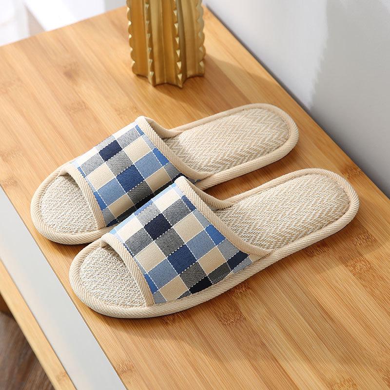 Linen Slippers Women's Spring and Autumn Four Seasons Indoor Household Cotton and Linen Home Non-slip Summer Male Couple