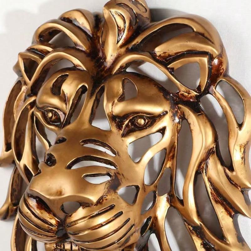 1 ks Velká pryskyřičná socha lví hlavy nástěnná dekorace - Kreativní dekorace pro zahradu, obývací pokoj a ložnici