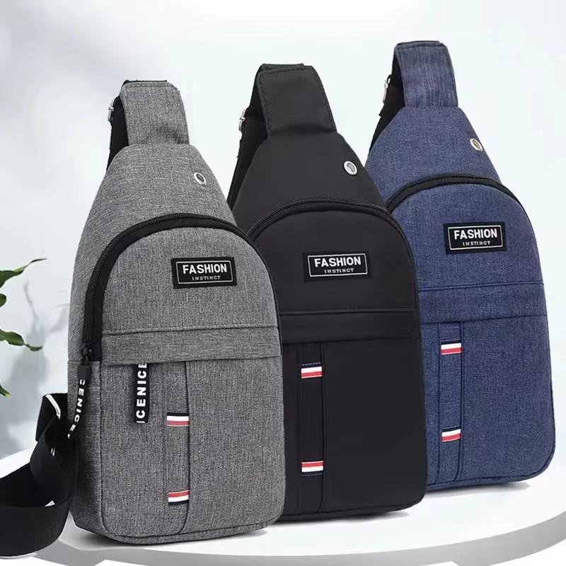 Men's Fashion Canvas Waterproof Chest Bag, Multifunctional Sling Crossbody Bag For Outdoor Sports Travel Hiking Camping