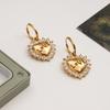 Stainless Steel White Diamond Love Earrings, Earrings Do Not Fade, and Earrings Are Popular.