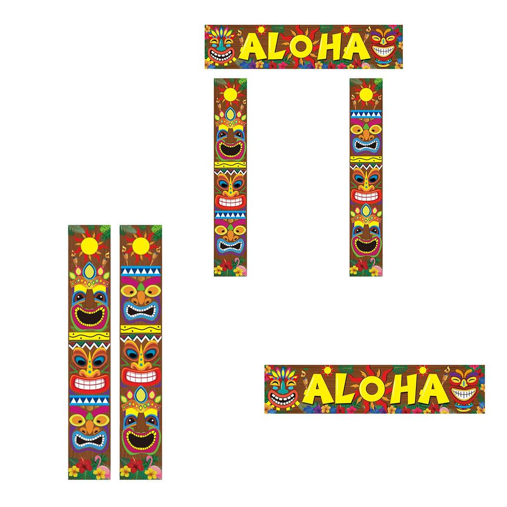 Hawaiian Party Decorations Door Wall Hanging Decor Carnival Hawaiian Party Tropical Banner for Carnival Party Pillar Door Window